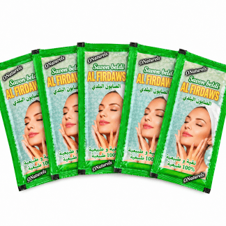 Sachet savon Noir Beldi 100 % naturel | Adoucissant | 5 unités de 22 g