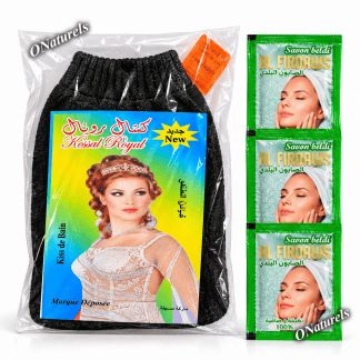 Pack Hammam | Savon Noir Beldi 100 % naturel et Gant de Kessa