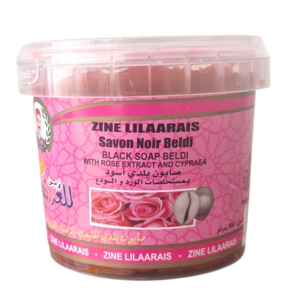 Savon Noir Beldi Rose 100 % naturel | Douceur et Hydratation | 300 g